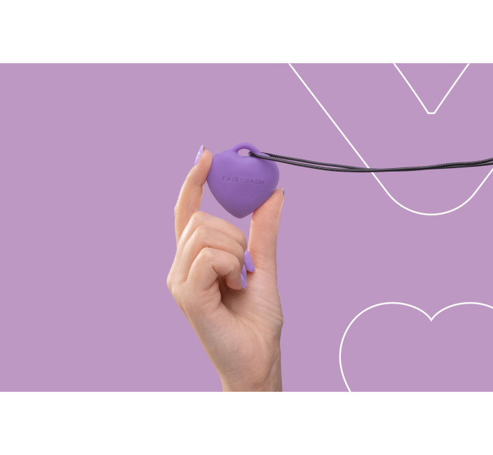 Мінівібратор «Сердечко» FairyGasm PleasureStone violet, 9 режимів, на шнурку