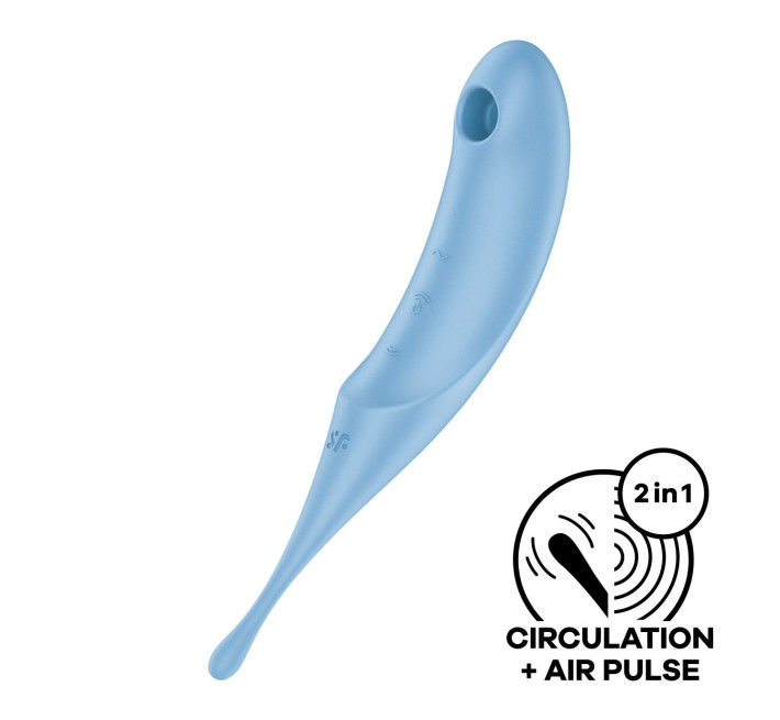 Вібратор для клітора з вакуумною стимуляцією Satisfyer Twirling Pro Blue