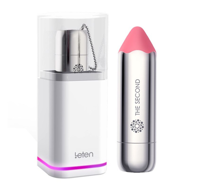 Вибропуля Leten The Second с индукционной зарядкой Рзовая