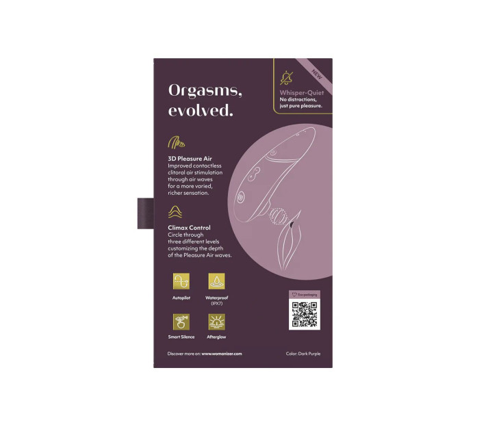 Вакуумний кліторальний стимулятор Womanizer Next Dark Purple, 3D Pleasure Air, 14 рівнів інтенсивності