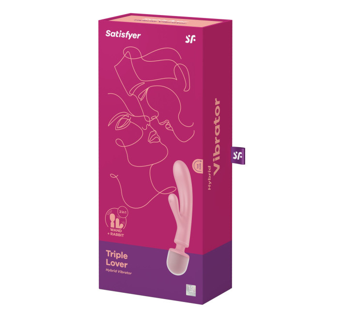Вібратор-кролик з вібромасажером Satisfyer Triple Lover Pink, 3 мотори
