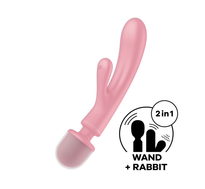 Вібратор-кролик з вібромасажером Satisfyer Triple Lover Pink, 3 мотори