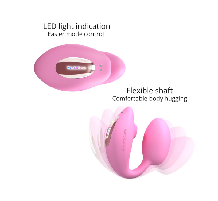 Виброяйте с вакуумной клиторальной стимуляцией Love To Love Wonderlover PINK PASSION