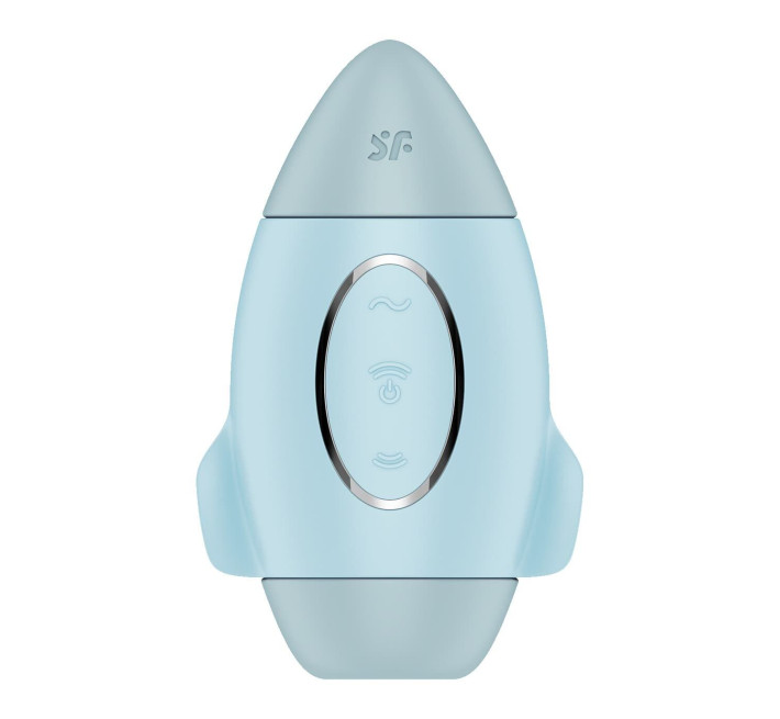 Вакуумный стимулятор с вибрацией Satisfyer Mission Control Blue, 2 независимых мотора