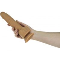 Фалоімітатор з пульсацією Naked ADDICTION Dominic 9″ Caramel, пульт ДК, діаметр 4,2 см