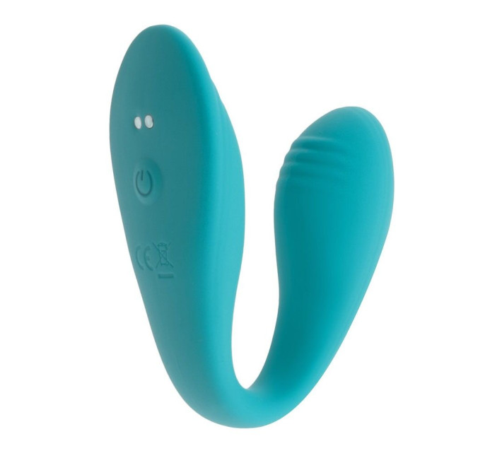 Подвійний вібратор S Pleasures Premium Delight, бірюзовий, для клітора та точки G, 10 режимів