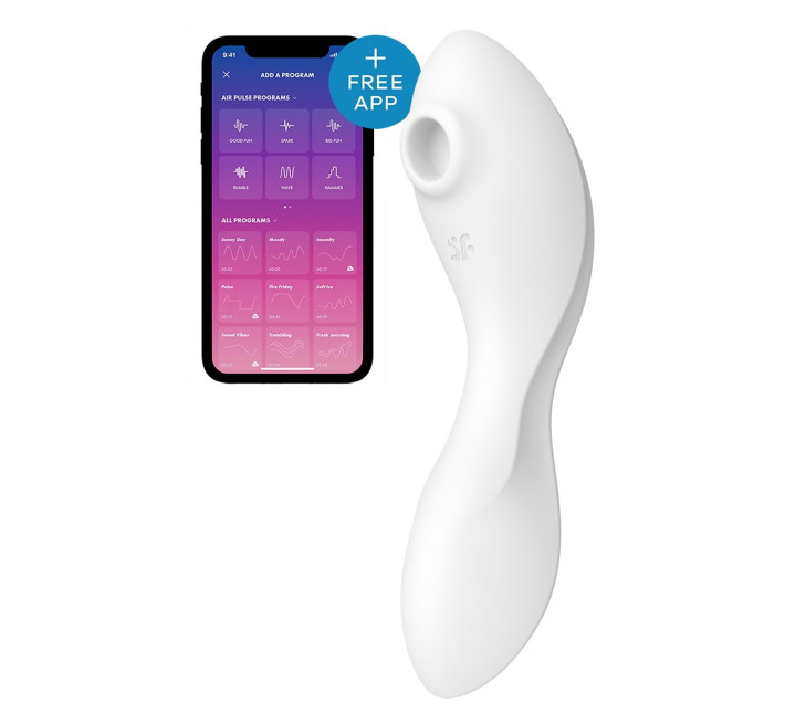 Вакуумний смарт-стимулятор із вібрацією Satisfyer Curvy Trinity 5 (White), керування зі смартфона