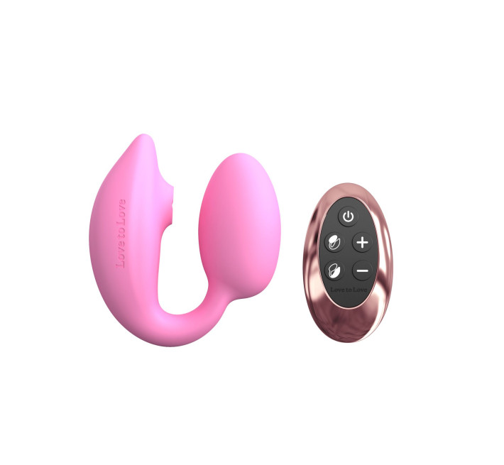 Виброяйте с вакуумной клиторальной стимуляцией Love To Love Wonderlover PINK PASSION
