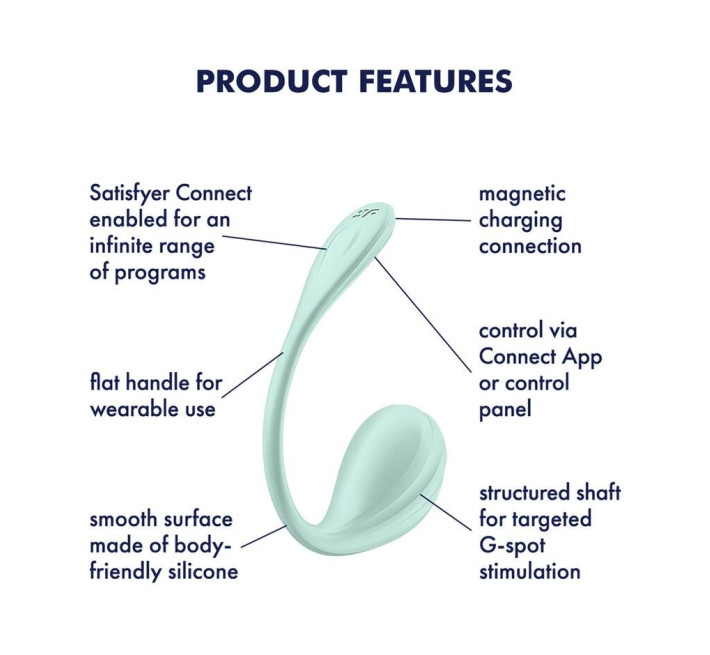 Смарт-виброейте Satisfyer Smooth Petal Connect App Mint