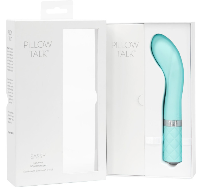 Розкішний вібратор PILLOW TALK Sassy із кристалом Сваровські Бірюзовий