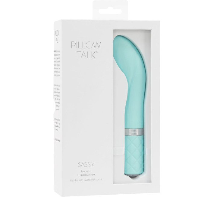 Розкішний вібратор PILLOW TALK Sassy із кристалом Сваровські Бірюзовий