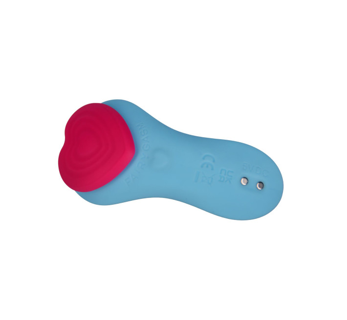 Вибратор в трусики FairyGasm HeartGem blue, на магните, пульт ДУ