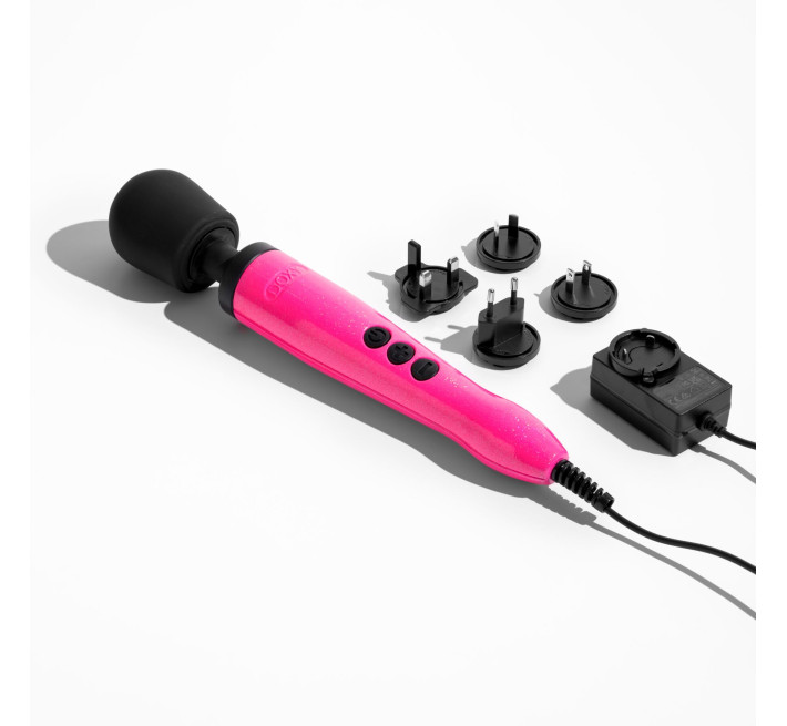 Вібромасажер DOXY Die Cast Massager Hot Pink, дуже потужний, живлення 220В, металевий корпус