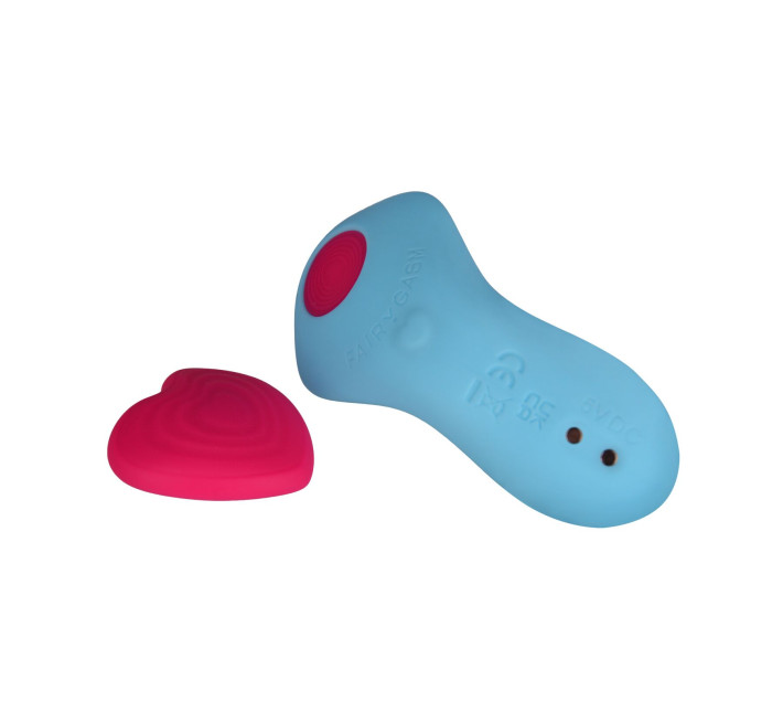 Вибратор в трусики FairyGasm HeartGem blue, на магните, пульт ДУ