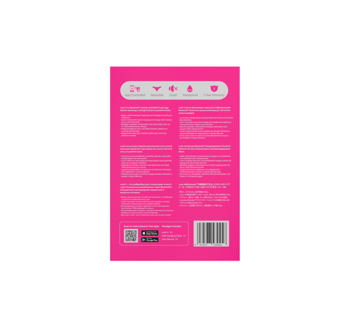 Смарт-віброяйце Lovense Lush 4, дуже потужне, швидке заряджання, LED-підсвічування