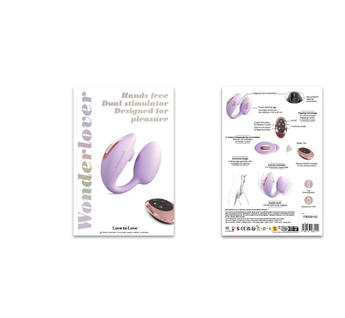 Виброяйте с вакуумной клиторальной стимуляцией Love To Love Wonderlover VIVA MAUVE