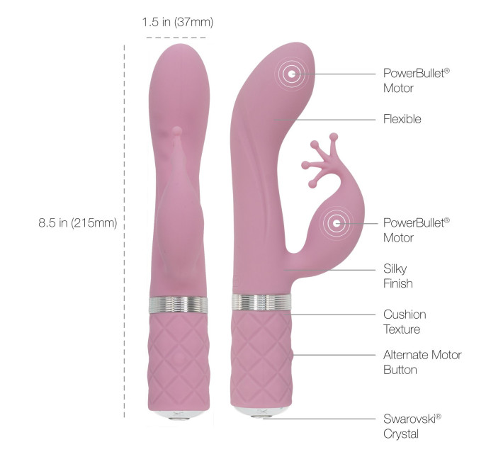 Роскошный вибратор-кролик Pillow Talk Kinky Розовый