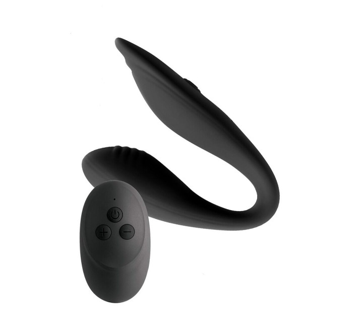 Подвійний вібратор S Pleasures Premium Delight, чорний, для клітора та точки G, 10 режимів