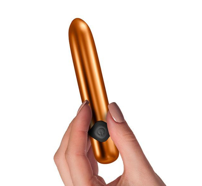 Потужний вібратор Rocks Off Havana Orange Gold з кольоровим LED-підсвічуванням