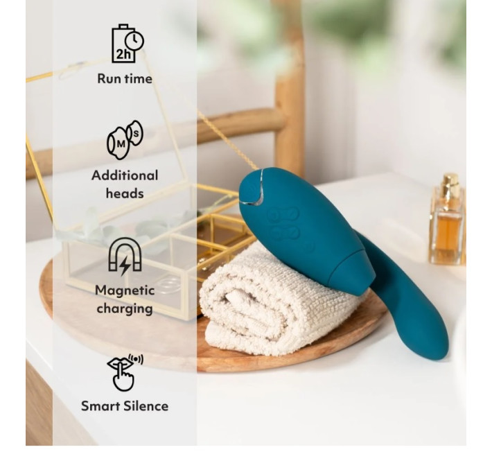 Інноваційний безконтактний вібратор-стимулятор Womanizer Duo 2 Petrol