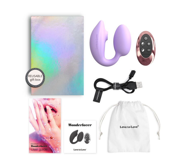 Виброяйте с вакуумной клиторальной стимуляцией Love To Love Wonderlover VIVA MAUVE