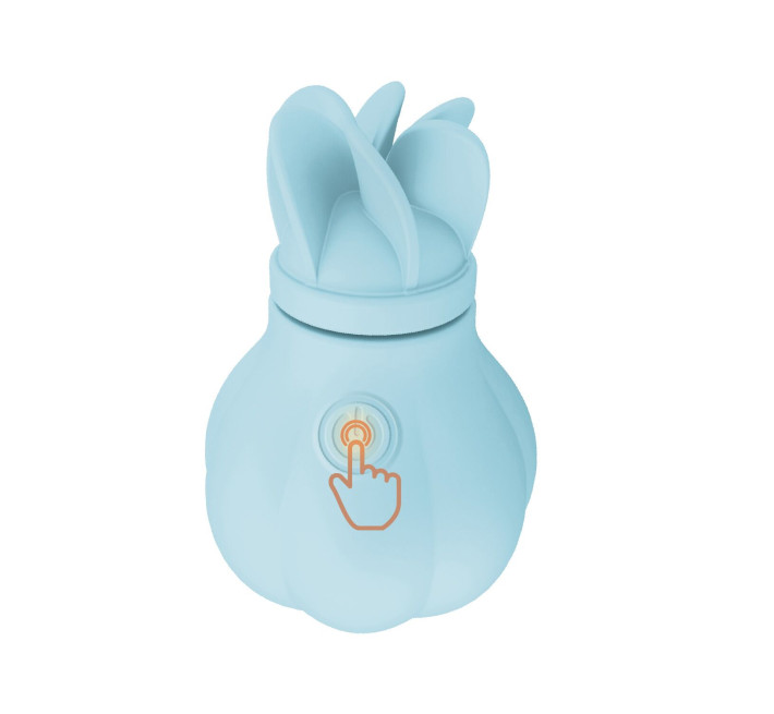 Вибратор Adrien Lastic Caress Blue с насадками для стимуляции вращающихся эрогенных зон.