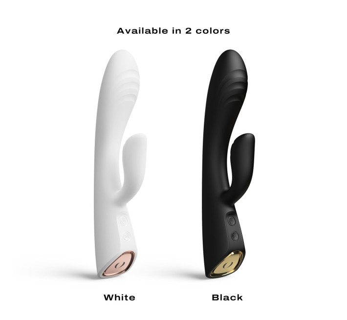Вібратор-кролик з підігрівом Dorcel FLEXI RABBIT BLACK, гнучкий стовбур