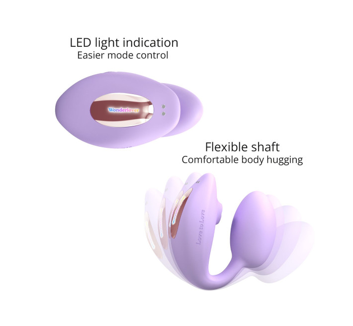 Виброяйте с вакуумной клиторальной стимуляцией Love To Love Wonderlover VIVA MAUVE