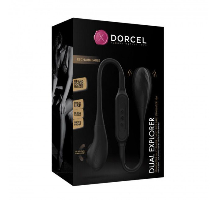 Вибратор на гибкой сцепке со стимуляцией пальчиком Marc Dorcel DUAL EXPLORER