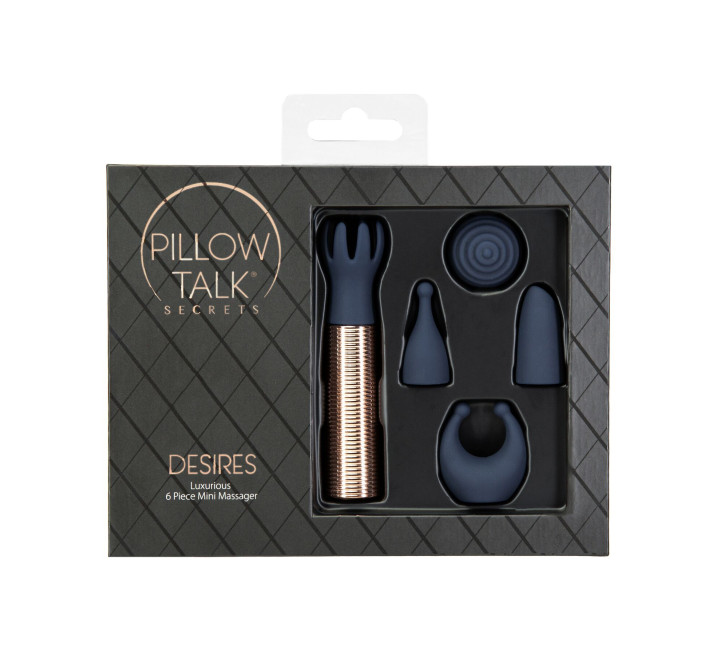Вібромасажер Pillow Talk Secrets Desires 6-Piece Mini Massager Set - Navy