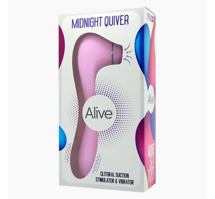 Вибратор и вакуумный стимулятор Alive Midnight Quiver Pink – игрушка 2 в 1