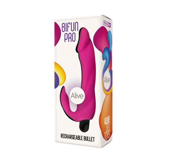 Вибратор вагинально-клиторальный Alive Bifun Pro, Pink, перезаряжаемый