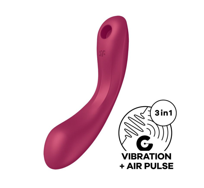 Вакуумный стимулятор с вибрацией Satisfyer Curvy Trinity 1 Red, игрушка 3в1