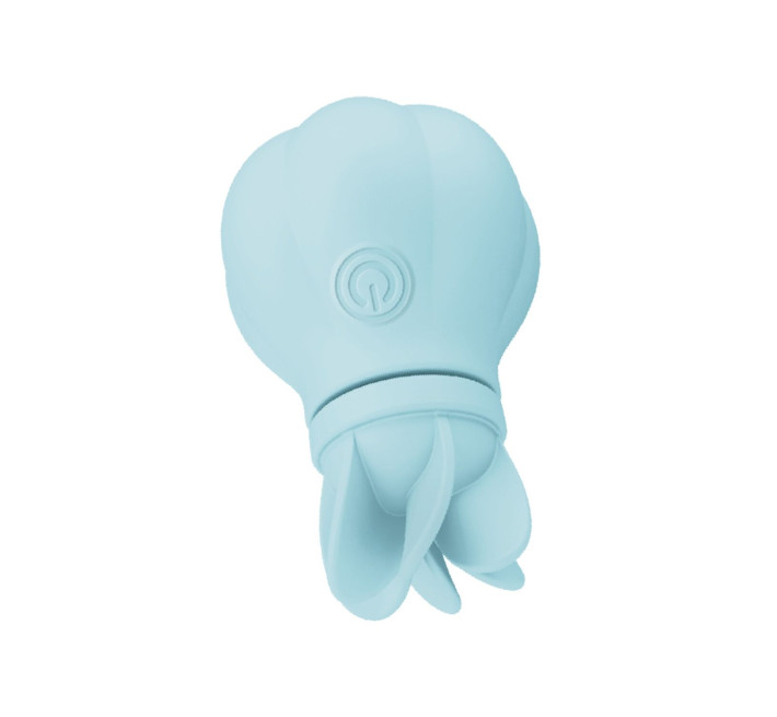 Вибратор Adrien Lastic Caress Blue с насадками для стимуляции вращающихся эрогенных зон.