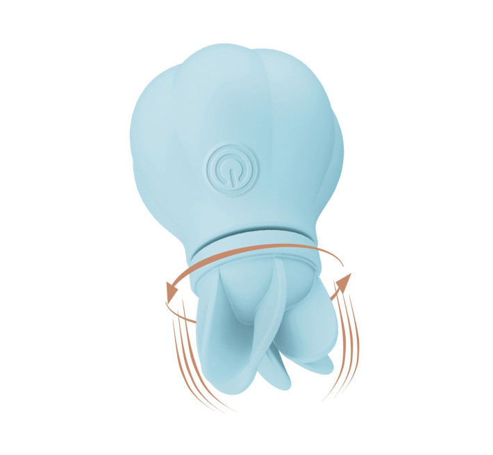 Вибратор Adrien Lastic Caress Blue с насадками для стимуляции вращающихся эрогенных зон.