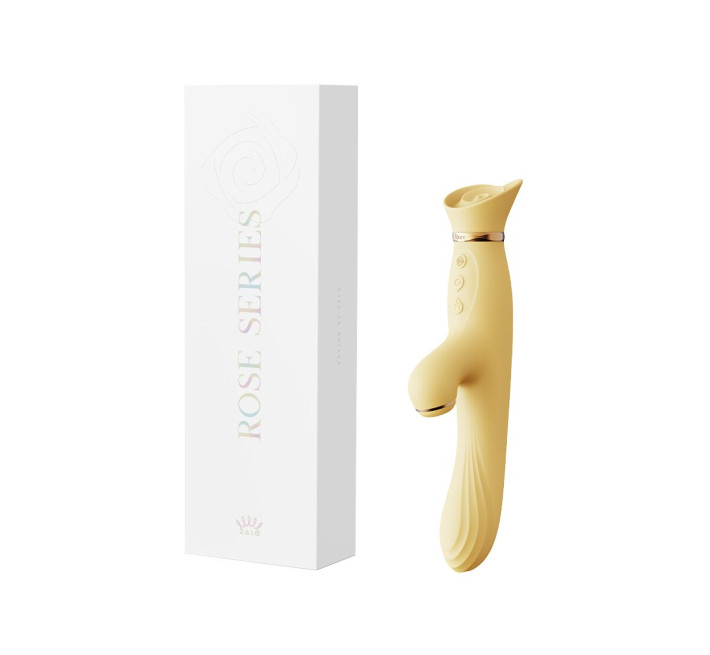Вибратор с подогревом и вакуумной стимуляцией клитора Zalo - ROSE Vibrator Lemon Yellow