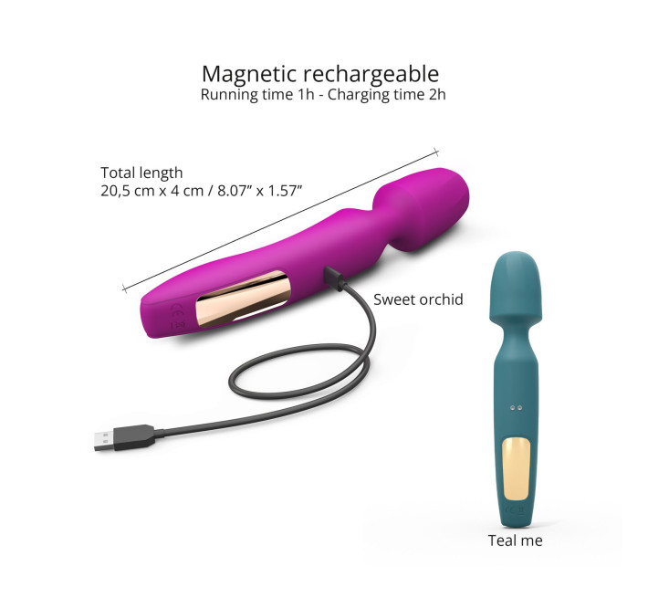 Вибромассажер с двумя насадками Love To Love R-EVOLUTION SWEET ORCHID, гибкая головка