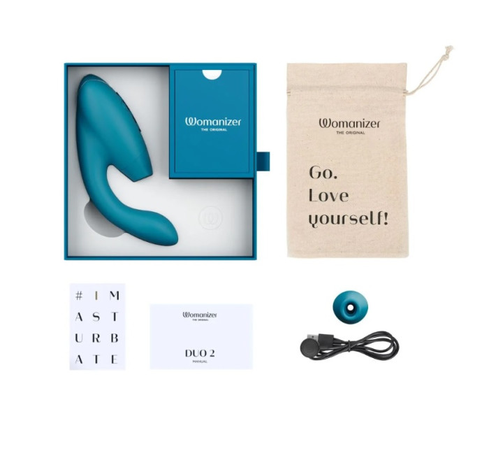 Інноваційний безконтактний вібратор-стимулятор Womanizer Duo 2 Petrol