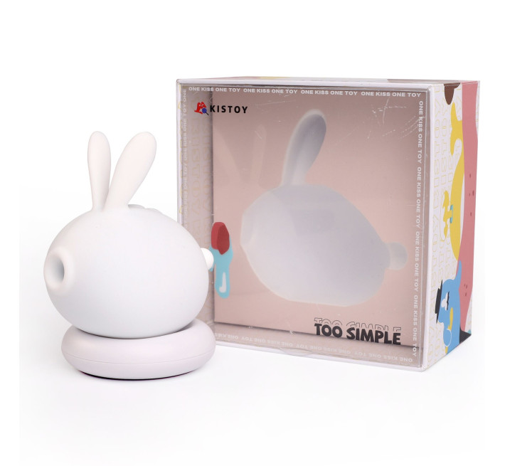 Вакуумный клиторальный стимулятор с вибрацией KISTOY Too Simple White