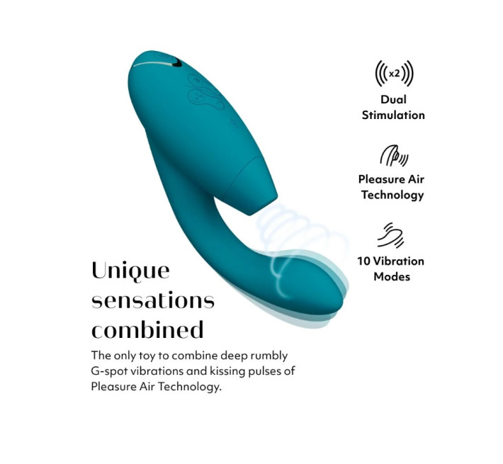 Інноваційний безконтактний вібратор-стимулятор Womanizer Duo 2 Petrol