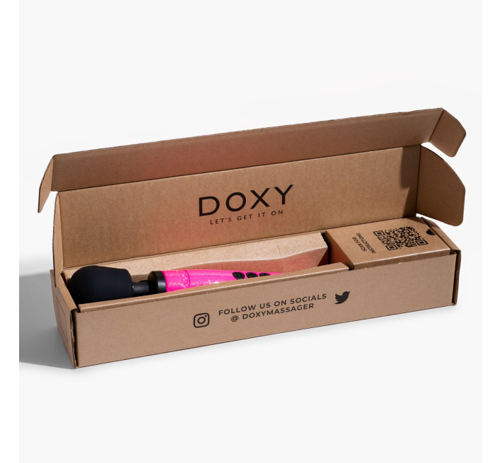Вібромасажер DOXY Die Cast Massager Hot Pink, дуже потужний, живлення 220В, металевий корпус
