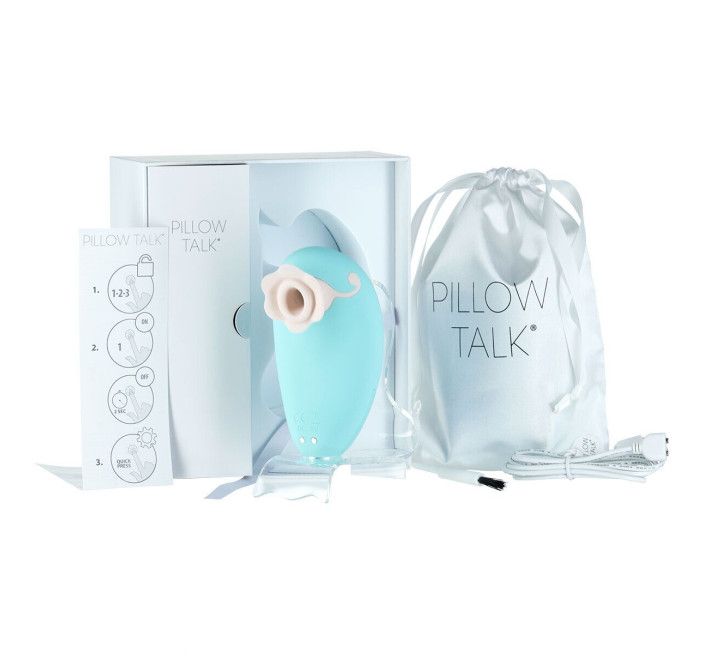 Розкішний вакуумний кліторальний стимулятор Pillow Talk Dreamy Бірюзовий із кристалом Swarovski