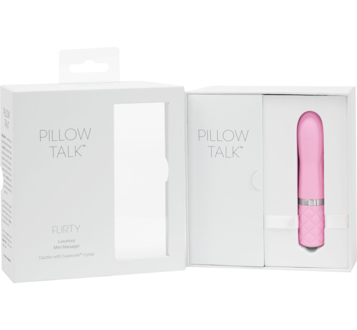 Роскошный вибратор PILLOW TALK Flirty с кристаллом Сваровски Розовый