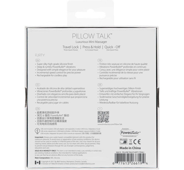 Роскошный вибратор PILLOW TALK Flirty с кристаллом Сваровски Розовый