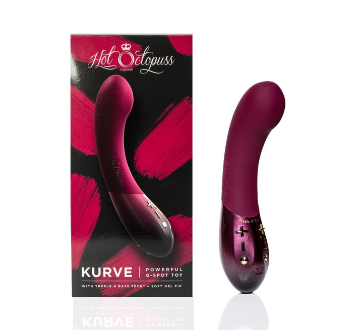 Вибратор для точки G Hot Octopuss KURVE, Treble and Bass Technology, 2 мотора, мягкий кончик