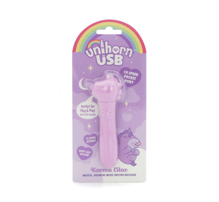 Вібратор-єдиноріжка Unihorn USB Bullet - Karma Lilac, віброкуля, USB-зарядка