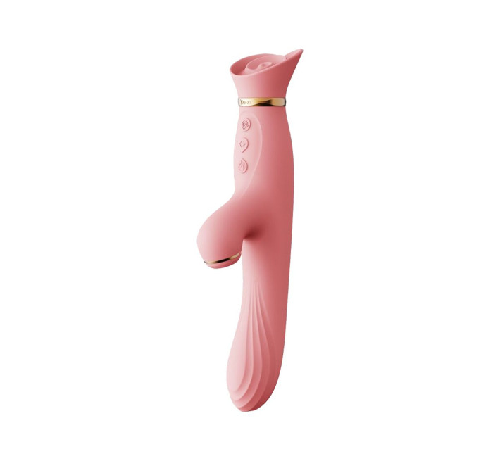 Вибратор с подогревом и вакуумной стимуляцией клитора Zalo - ROSE Vibrator Strawberry Pink
