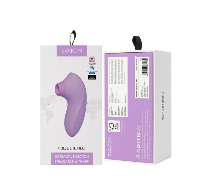 Вакуумный стимулятор Svakom Pulse Lite Neo Lavender управляется со смартфона