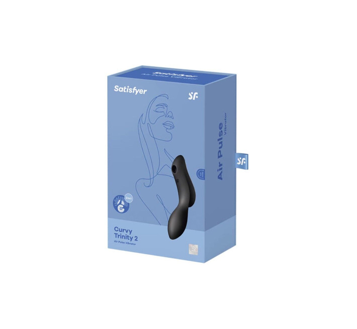 Вакуумный стимулятор с вибрацией Satisfyer Curvy Trinity 2 Black