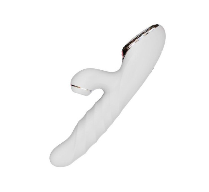 Вибратор-кролик с вакуумной стимуляцией и вращающимся стволом Kistoy A-King Max Белый